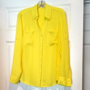Express Portofino Blouse, Yellow, Medium